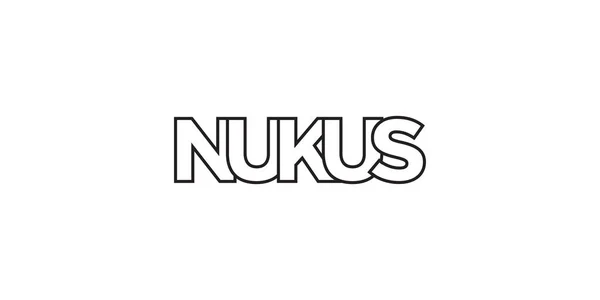 Nukus Dans Emblème Ouzbékistan Pour Impression Web Design Dispose Style — Image vectorielle