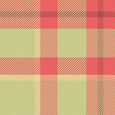 Ekoseli arkaplan tekstil kontrolü kırmızı ve açık renkli tartan desenli bir vektör kumaşı ile pürüzsüz.