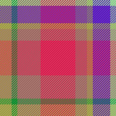 Kırmızı ve kireç renklerinde ekose kumaş arka plan ekoseli kumaş dokusu tekstil vektörünün desen denetimi.