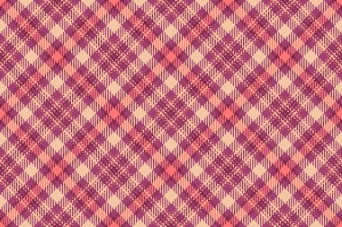 Pembe ve turuncu renklerde tekstil arkaplan vektörlü kusursuz kontrol dokusu..