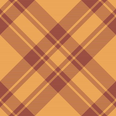 Turuncu ve kırmızı renklerde ekoseli tekstil arka planına sahip desenli tartanın desen vektör dokusu.