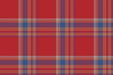 Ekoseli arka plan, kusursuz şablonu kırmızıyla kontrol et. Tekstil baskısı için vektör kumaş dokusu, ambalaj kağıdı, hediye kartı, duvar kağıdı düz tasarım.