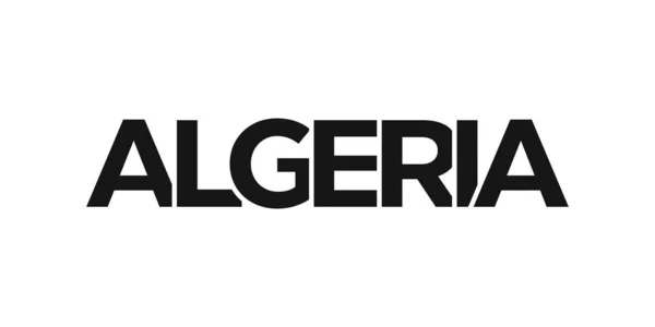 Algeria Emblem Print Web Design Features Geometric Style Vector Illustration — Stock Vector