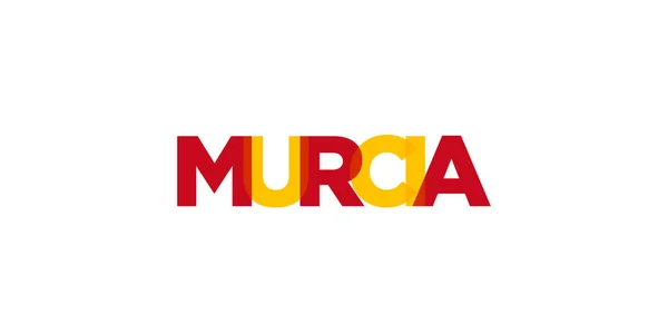 Murcia Στην Ισπανία Έμβλημα Για Την Εκτύπωση Και Διαδίκτυο Χαρακτηριστικά — Διανυσματικό Αρχείο