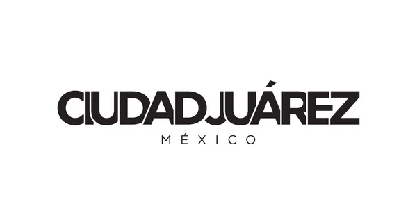 Сьюдад Жуарес Мексиканській Емблемі Друку Інтернету Особливості Дизайну Геометричного Стилю — стоковий вектор