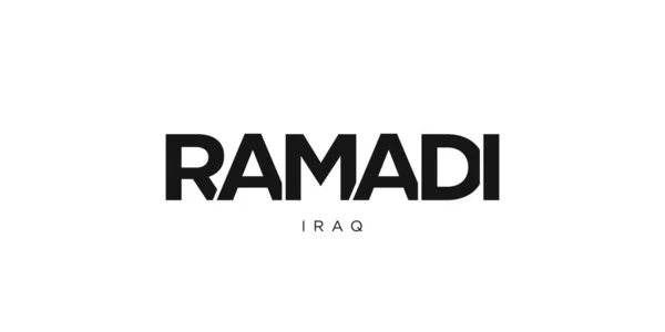 웹을위한 이라크 라마디 디자인은 기하학적 스타일 글꼴의 대담한 타이포그래피와 일러스트를 — 스톡 벡터