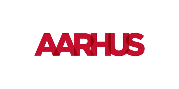 Aarhus Στο Έμβλημα Της Δανίας Για Την Εκτύπωση Και Διαδίκτυο — Διανυσματικό Αρχείο