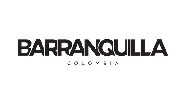 Barranquilla Στο Έμβλημα Της Κολομβίας Για Εκτύπωση Και Web Χαρακτηριστικά — Διανυσματικό Αρχείο