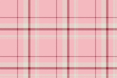 Ekose arka plan, pürüzsüz pembe deseni kontrol et. Tekstil baskısı için vektör kumaş dokusu, ambalaj kağıdı, hediye kartı, duvar kağıdı düz tasarım.