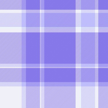 İndigo ve beyaz renklerde kumaş dikişsiz desenli tartan ile doku kontrolünün vektör ekose arkaplanı.