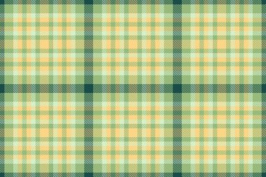 Yeşil ve kehribar renklerinde tartan kumaş arka planı olan tekstil desensiz ekose dokusu denetimi.
