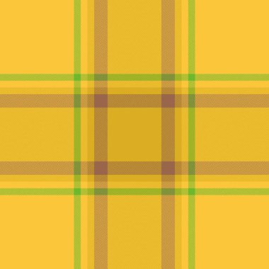 Kehribar ve sarı renklerde desensiz ekoseli kumaş tekstil şablon vektörü.