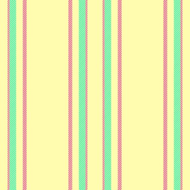 Dikey arkaplan kumaş vektör deseni, çizgili desen, sarı ve parlak renklerde tekstil..