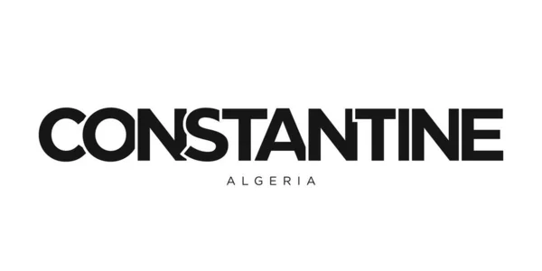 Konstantin Algériai Emblémában Nyomtatáshoz Hálóhoz Design Funkciók Geometrikus Stílus Vektor — Stock Vector