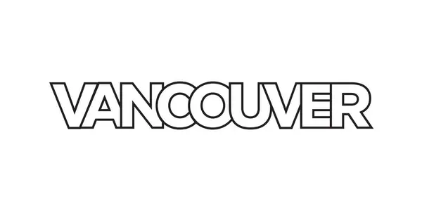 Vancouver Kanadském Znaku Pro Tisk Web Design Nabízí Geometrický Styl — Stockový vektor
