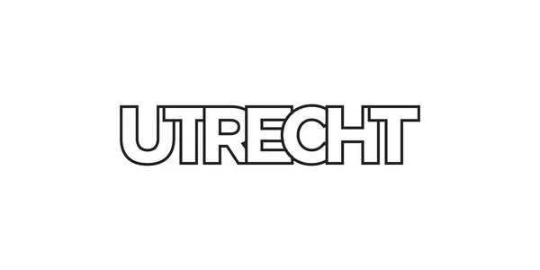 Utrecht Los Países Bajos Emblema Impresión Web Diseño Presenta Estilo — Archivo Imágenes Vectoriales