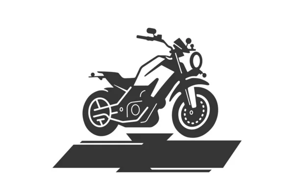 Illustrazione Classica Del Vettore Del Motociclo Moto Logo Emblema Del — Vettoriale Stock
