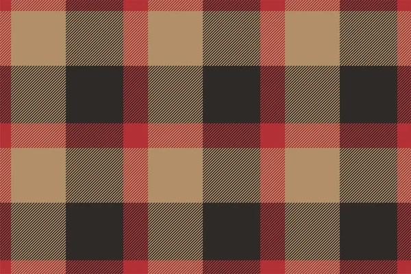 Plaid Background Check Seamless Pattern Beige Vector Fabric Texture Textile — Stock Vector