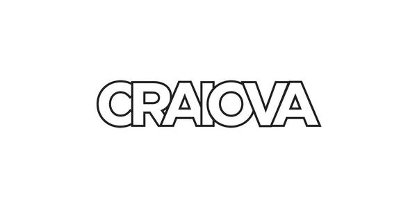 Craiova Rumänien Emblem För Tryck Och Webb Design Har Geometrisk — Stock vektor