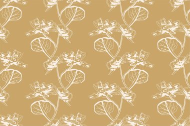 Floral pattern seamless background. Foliage and flower wallpaper design of nature. Vector illustration.
