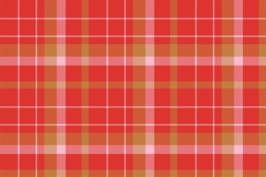 Ekoseli arka plan, kusursuz şablonu kırmızıyla kontrol et. Tekstil baskısı için vektör kumaş dokusu, ambalaj kağıdı, hediye kartı, duvar kağıdı düz tasarım.