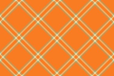 Ekoseli kumaşın kumaş vektörünü turuncu ve mokasen renklerinde tekstil arka plan tartan deseniyle kontrol et.