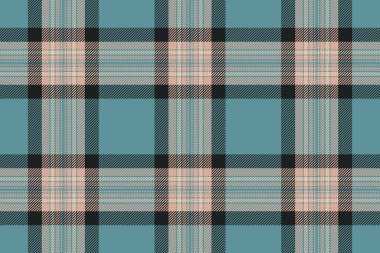 Ekose tartan kontrolünün desen vektör tekstili, siyanür ve açık renkli dikişsiz doku kumaş arka planıyla.