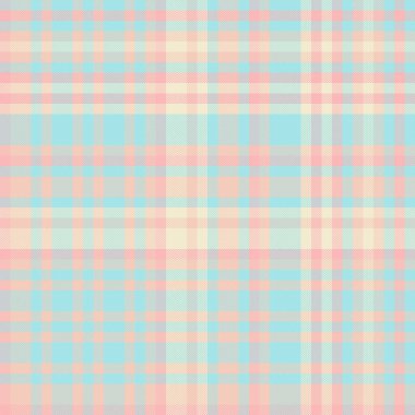 Kalıplı tekstil ekoseli kumaşın pürüzsüz vektörü açık ve cyan renklerinde tartan arkaplan dokusu kontrolü.