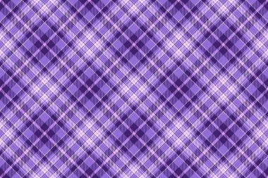 Ekose dikişsiz arka plan tekstili mor ve açık renkli desen vektör kumaşının desen kontrolü tartanı.