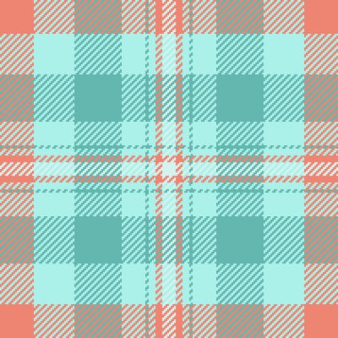 Tekstil vektör ekosesinin arka plan dokusu pürüzsüz, kumaş kontrol tartan deseni soluk turkuaz ve gök mavisi renklerinde..