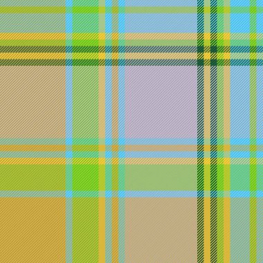 Ekose kumaşlı, sarı ve siyanür renklerinde dikişsiz kumaşlı tartanın desen dokusu.