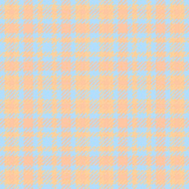 Doku kontrolü kumaşının turuncu ve cyan renklerinde ekose tartan vektör desenli kusursuz tekstil arka planı.