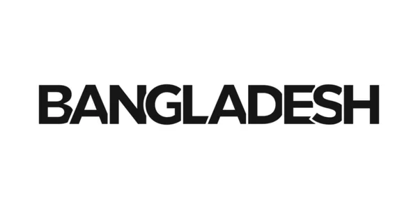 Bangladesh Emblema Para Impressão Web Design Apresenta Estilo Geométrico Ilustração —  Vetores de Stock