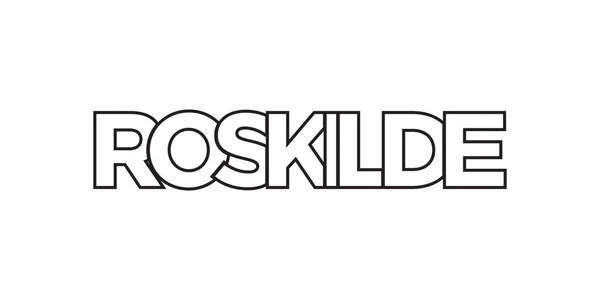 Roskilde Dánském Znaku Pro Tisk Web Design Nabízí Geometrický Styl — Stockový vektor