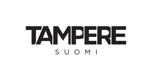 Tampere Στο Φινλανδικό Έμβλημα Για Εκτύπωση Και Διαδίκτυο Χαρακτηριστικά Σχεδιασμού — Διανυσματικό Αρχείο