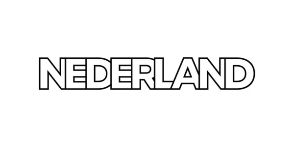 Niederlande Emblem Für Print Und Web Design Mit Geometrischem Stil — Stockvektor