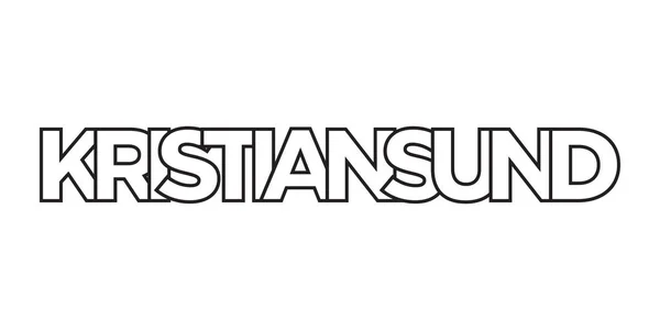 Kristiansund Emblema Noruega Para Impresión Web Diseño Presenta Estilo Geométrico — Vector de stock
