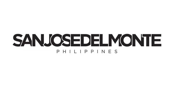 San Jose Del Monte Philippines Emblem Print Web Design Features — Stock Vector