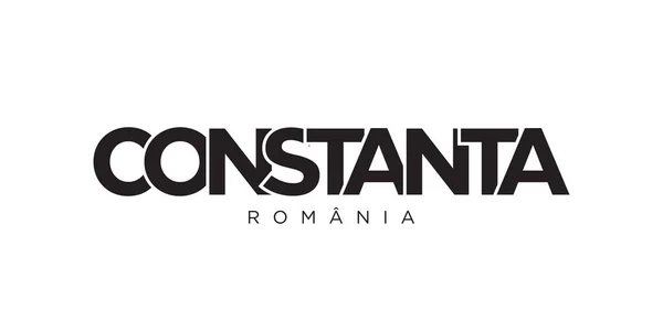 Constanta Romania Emblema Stampa Web Design Presenta Uno Stile Geometrico — Vettoriale Stock