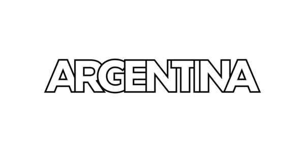 アルゼンチン印刷とウェブのエンブレム デザインは幾何学的なスタイル 現代のフォントで大胆なタイポグラフィを用いたベクターイラストを特徴としています 白い背景に隔離されたグラフィックスローガン — ストックベクタ