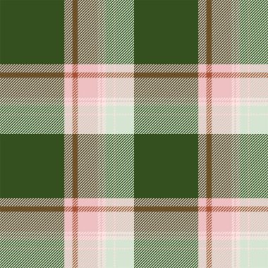 Yeşil desenli ekose desenli. Kumaş dokusunu kontrol et. Vektör tekstil baskı tasarımı.