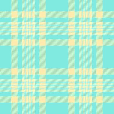 Kumaş desenli vektörün arkaplan dokusunu tekstil tartan ekoseli gök mavisi ve sarı renklerde dikişsiz olarak kontrol et.