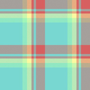 İşaretli desenli ekoseli, gök mavisi ve kırmızı renklerde kumaş vektör desenli Tartan tekstili.