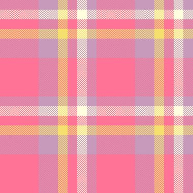 Kalıpsal ekose vektörün tekstil tartanını kırmızı ve pastel renklerde kumaş arkaplansız dokusu ile kontrol et.
