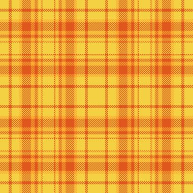 Turuncu ve sarı renklerde ekose desen kontrollü, kusursuz desenli taşıyıcı kumaş..