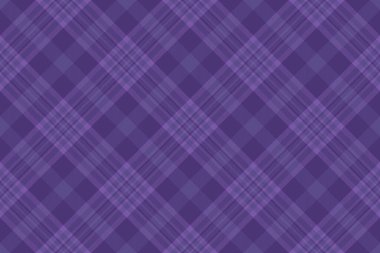 Mor ve çivit renklerinde tartan desenli arka planı olan tekstil vektörünün dokusu pürüzsüz.