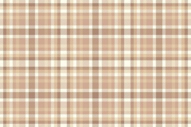 Ekose vektör arkaplan tartanı açık ve turuncu renklerde, kusursuz desenli kumaşın tekstil kontrolü.