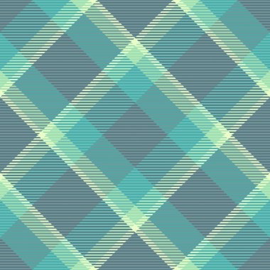 Ekose kumaşın desen vektör dokusu arka plan tekstil tartanı pastel ve cyan renklerinde pürüzsüz.