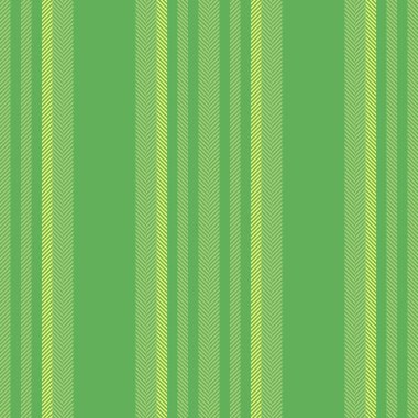 Yeşil ve sarı renkli dikey çizgileri olan tekstil kumaş dokusunun kusursuz arka plan vektörü.