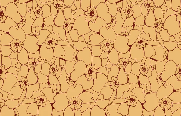 Floral Pattern Seamless Background Foliage Flower Wallpaper Design Nature Vector — Διανυσματικό Αρχείο